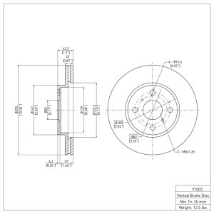 Scion XB Brake Rotor (1) - Front - R1 Concepts - Plain - `04-`06